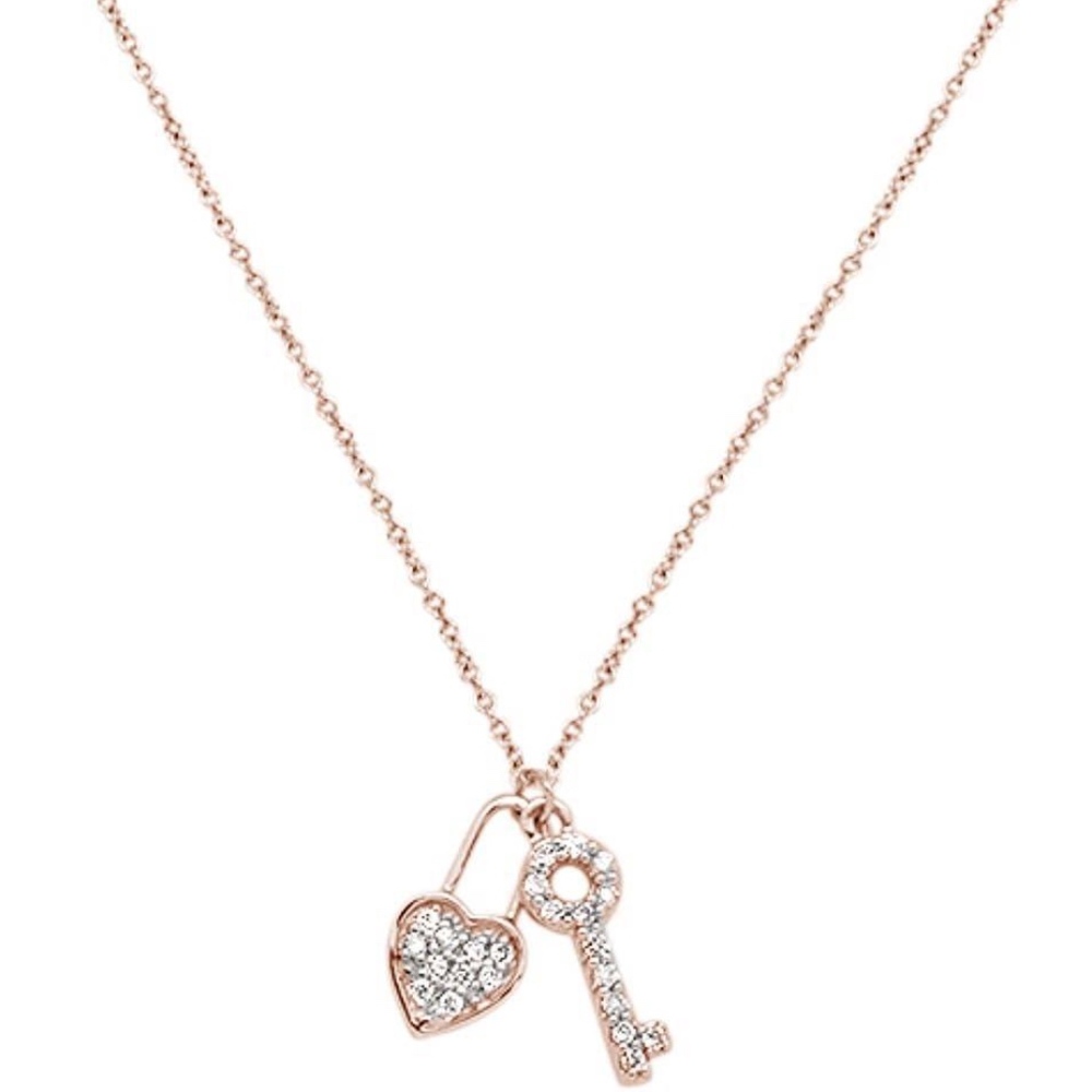 .13ct 14kt Rose Gold Round Diamond Key To My Heart